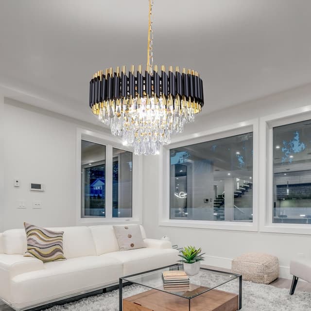 Thumbnail 2 de FRIXCHUR 20" Modern Crystal Chandelier