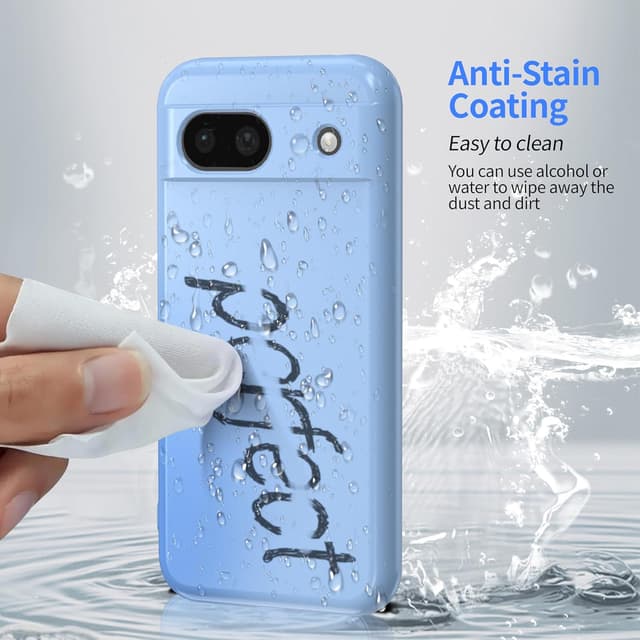 Detalle de Watana Soft-Touch Silicone Case for Google Pixel 8A (Shockproof, DustProof) – Light Blue