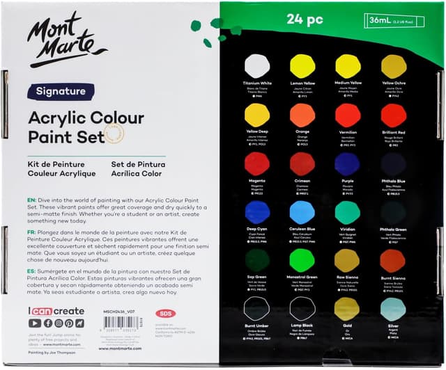 Thumbnail 6 de MONT MARTE Acrylic Paint Set 24 Colours 36ml