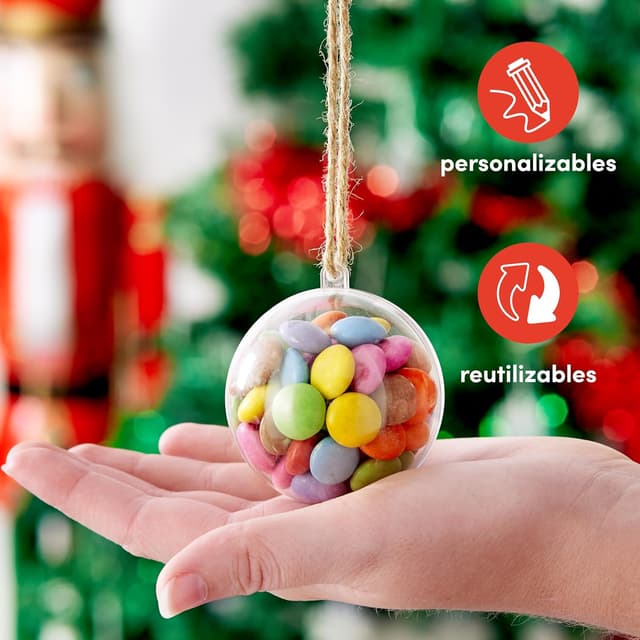 Thumbnail 3 de THE TWIDDLERS 48 Bolas de Navidad Transparentes 🎄 Decoración DIY