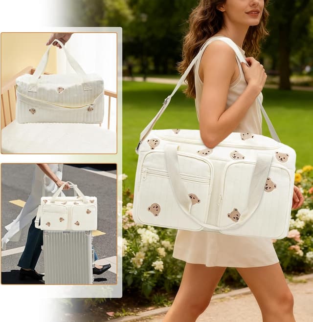 Thumbnail 6 de PinDaito Large Baby Changing Bag & Hospital Maternity Bag in Cotton with Embroidery