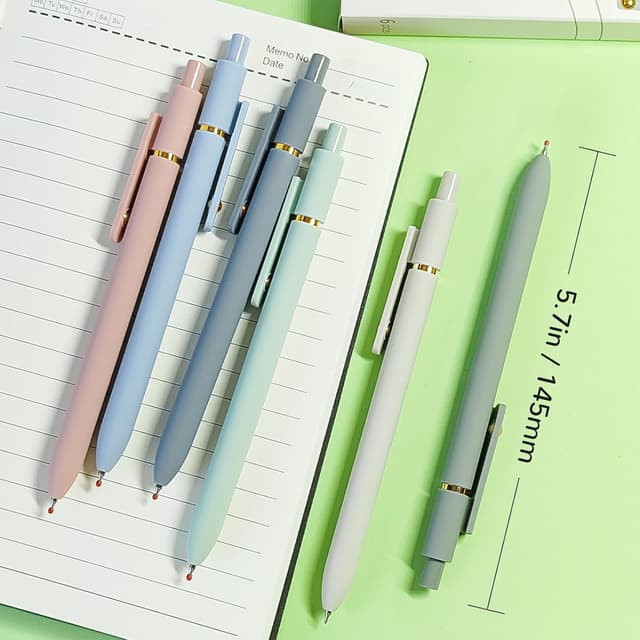 Detalle de UIXJODO Gelstifte mit schwarzer Tinte, 0,5 mm feine Spitze – einziehbar, 6er-Set Morandi Gold