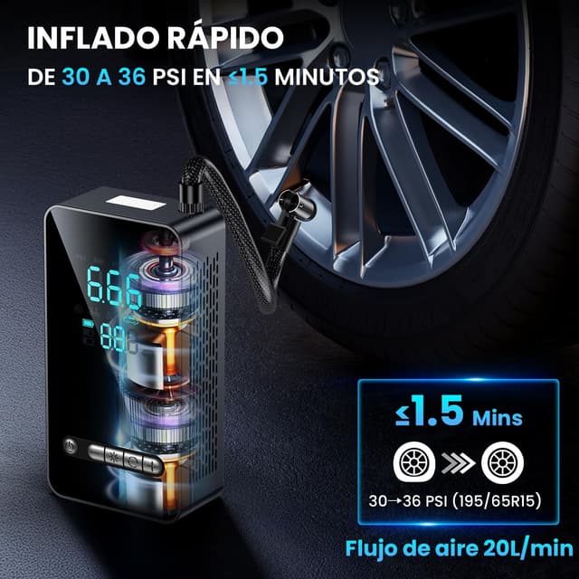 Thumbnail 1 de Inflador Ruedas Coche Portátil 150 PSI