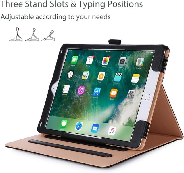 Detalle de ProCase iPad 9.7-inch Leather Folio Case (Black) for iPad 6th/5th Gen, iPad Air 1 & Air 2