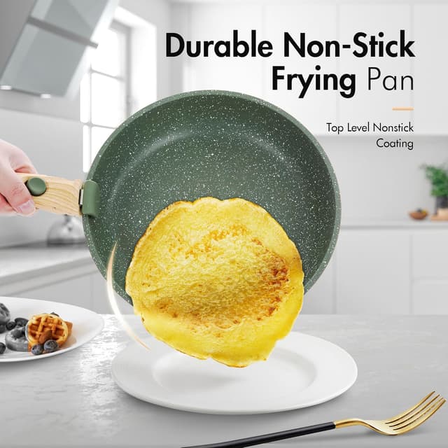 Detalle de Kitchen Academy Cacerolas 10 pzas con tapa de cristal y revestimiento de mármol