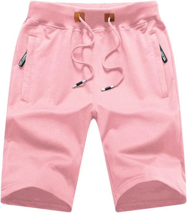 Detalle de QPNGRP Men’s Casual Shorts with Drawstring, Zipper Pockets, Elastic Waist