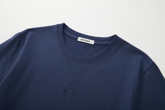 Detalle 2 de Herren Rundhalsmantel T-Shirt mit 100% Baumwolle