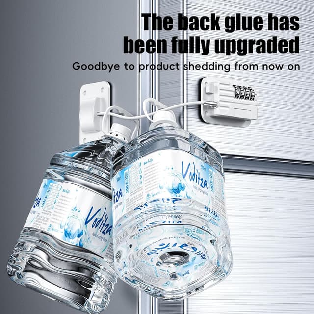 Detalle de Kühlschrank Schloss mit Code zum Kleben ohne Bohren – Kindersicherung mit Passwort (weiß, 1 Stück)