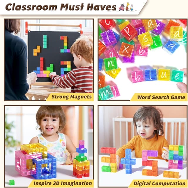 Detalle 2 de Apluses 45PCS Magnetic Blocks 45-piece set for toddlers 🧩