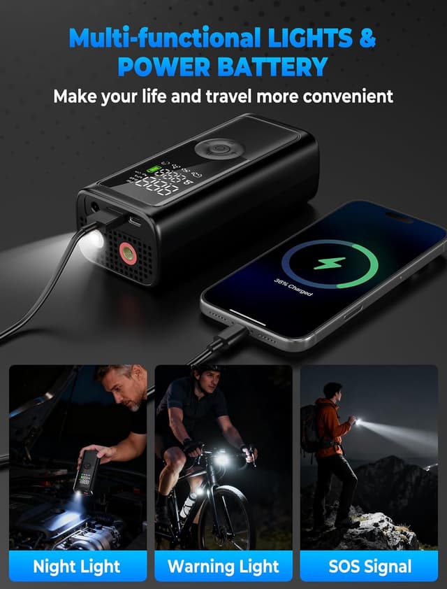 Thumbnail 4 de Car Tyre Inflator Air Compressor 150PSI