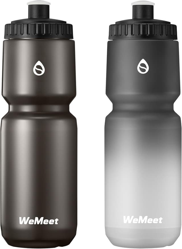 Detalle de WEMEET 1000ml Bike Sport Water Bottle (BPA Free) – 2-Pack leak-proof squeeze bottles with capacity scale