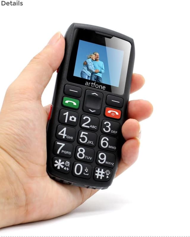 Detalle 2 de artfone C1 Black 2G GSM Senior Mobile Phone with Big Buttons, SOS and 1800mAh Battery