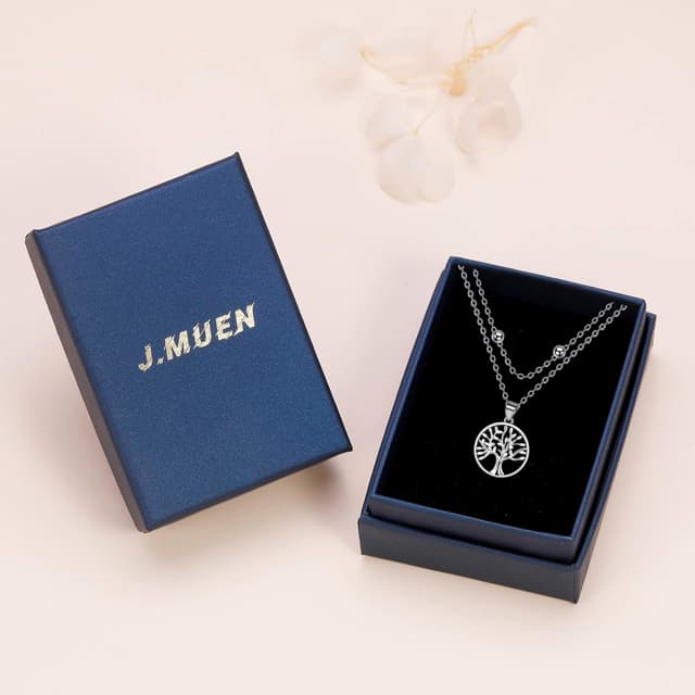 Thumbnail 6 de Collier arbre de vie en argent sterling 925 J.WUEN pour femme (45 + 5 cm) avec coffret cadeau