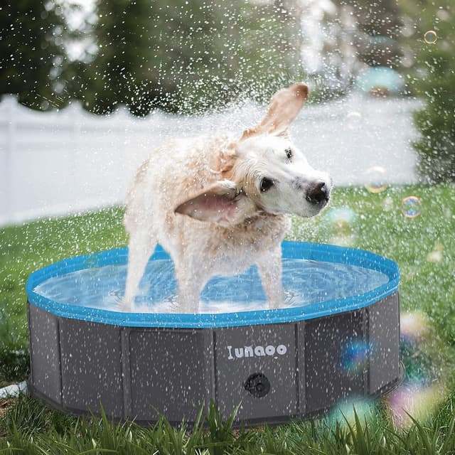 Thumbnail 6 de lunaoo Dog Paddling Pool Foldable Pet Swimming Pool (Light Blue, 80 x 20 cm)