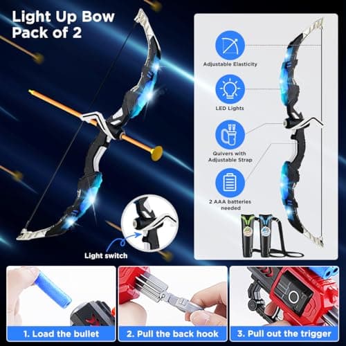 Detalle de VATOS Juego de arco y flecha 🌈 para niños y niñas