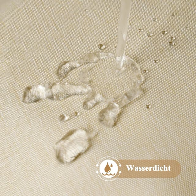 Detalle 2 de EurCross Extra breiter Duschvorhang 240x180 beige mit 16 Ösen, beschichtet & waschbar