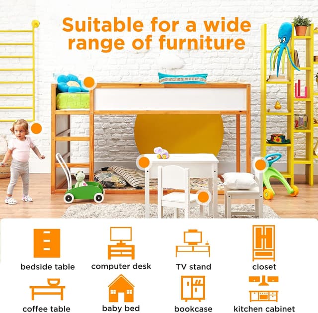 Detalle de Romon lot de 20 protections d’angle et coins de table transparentes pour bébé (2 formes)