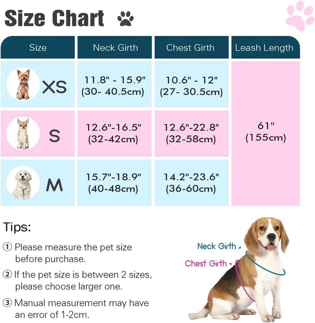 Thumbnail 1 de Pawaboo Small Dog Harness and Leash Set