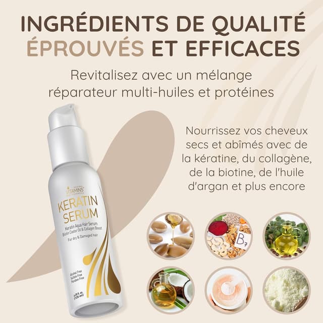Thumbnail 5 de Vitamins Sérum Kératine Cheveux Secs et Abîmés 1 flacon 💇♀