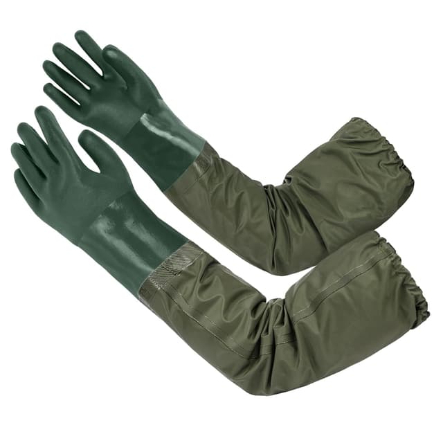 Detalle de ANOMM Guanti lunghi in gomma impermeabili da 71 cm per acquario, laghetto, giardinaggio e pesca, verde