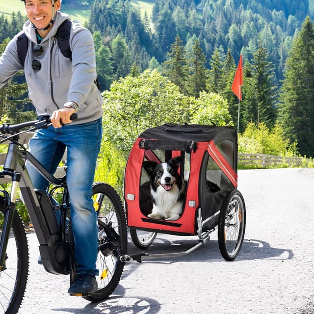 Detalle 2 de PawHut Remorque vélo pour Chien Animaux Pliable 30 kg