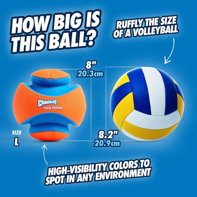 Detalle de Chuckit! Kick Fetch Dog Ball Interactive Durable Floating Dog Football Toy (Large, 20cm)