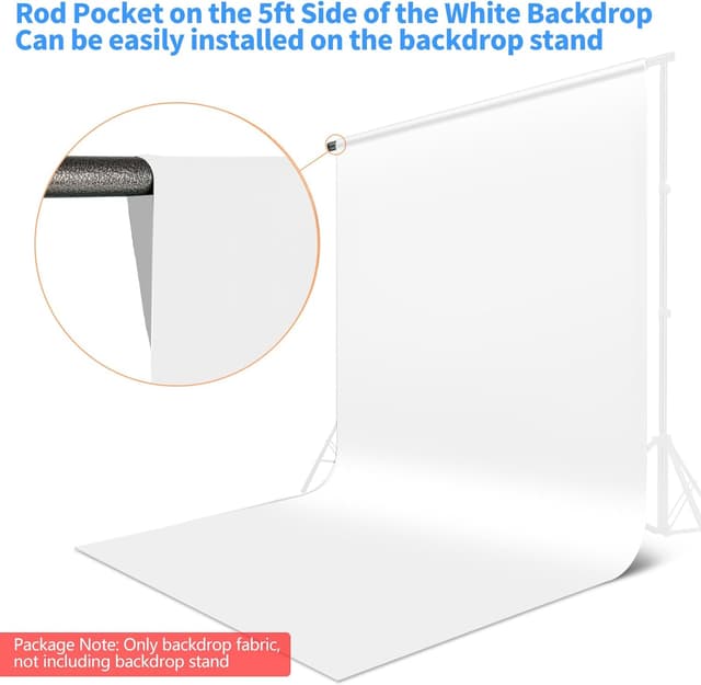 Thumbnail 6 de HEMMOTOP 5x6.56 ft white photo backdrop