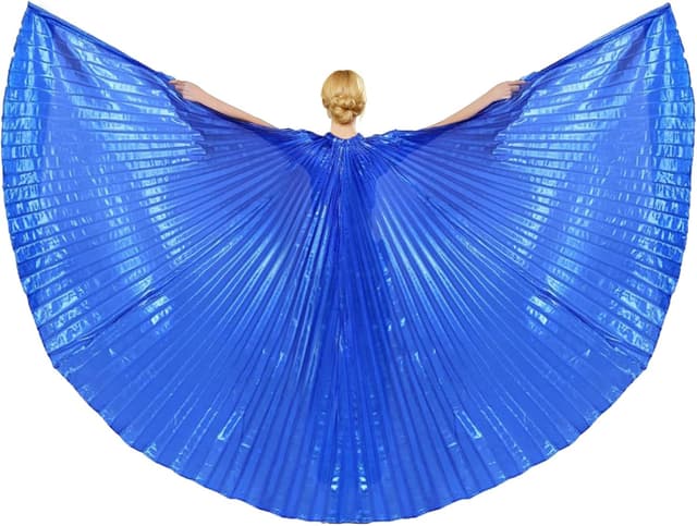 Detalle de Baisdan Isis Ailes avec bâtons télescopiques et sac de transport – ailes pour danse du ventre, carnaval et Halloween