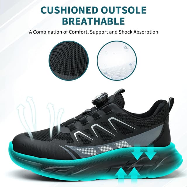 Detalle 2 de RASEARY Sicherheitsschuhe mit Stahlkappe