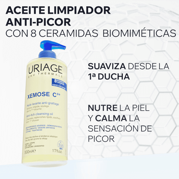 Detalle 2 de Uriage Xemose C8+ Aceite limpiador anti-picor 2x500 ml