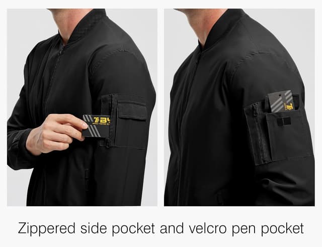 Detalle de Rdruko Men’s Lightweight Bomber Jacket Lightweight Windbreaker (Full-Zip)