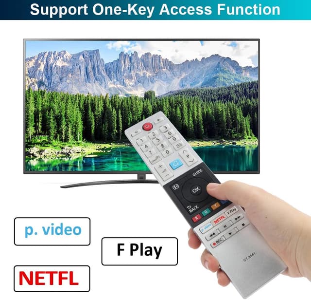 Detalle de Gvirtue 2-Pack Replacement Remote CT-8541 / CT8541 (30101774, RC42150P) for Toshiba UHD Freview HD LCD/LED TVs