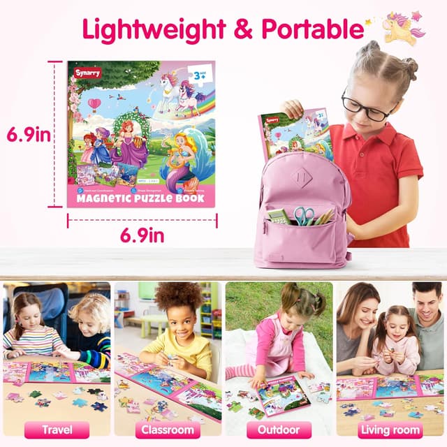 Thumbnail 4 de SYNARRY Unicorn Mermaid Princess Magnetic Puzzle 20 pcs 🧩