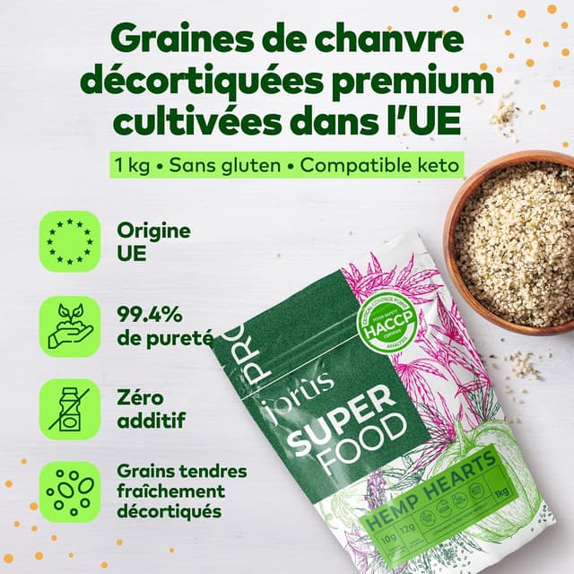 Thumbnail 1 de Jorus Graines de chanvre décortiquées 1 kg 🥗