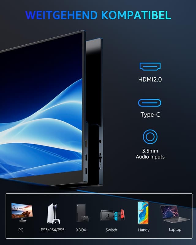 Thumbnail 2 de Yodoit Portable Monitor 16 Zoll 2,5K 120 Hz