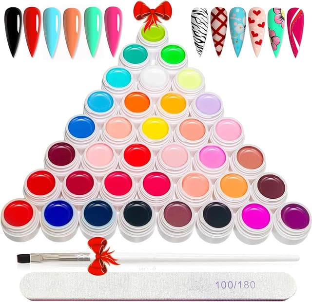 Detalle de GOFLORDEN Smalto Unghie UV/LED semipermanente 36 colori (38 pz) per nail art