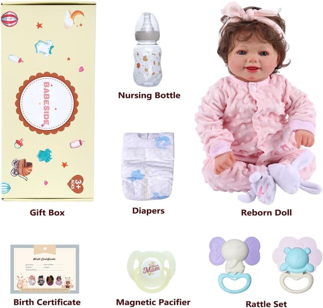 Thumbnail 6 de BABESIDE Rinato Bambino Sunny 17 pollici, bambola realistica in stoffa morbida per bambine