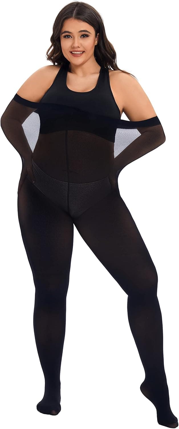 Detalle 2 de CozyWow Mallas talla grande cintura alta 80D 1X