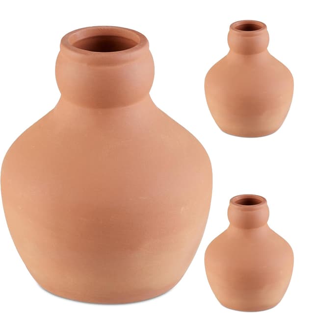 Detalle de Relaxdays Sfera Irrigazione a Goccia: set da 3 olle in ceramica da 550 ml (terracotta) per irrigazione automatica