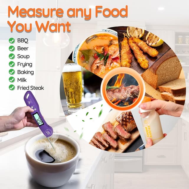 Thumbnail 6 de DOQAUS Meat Thermometer (3s instant read) with backlit LCD, foldable probe and ±1°C accuracy