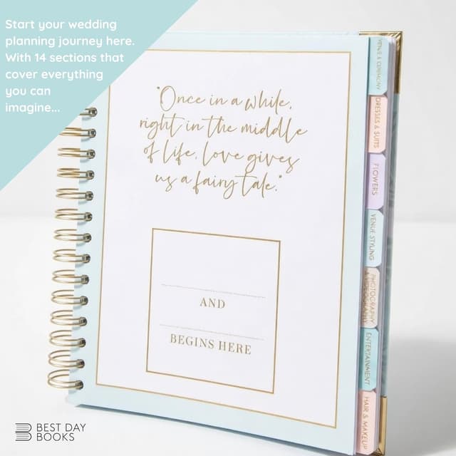 Detalle 2 de Best Day Books Luxury Wedding Planner Book Organiser – engagement keepsake with guest list, budget tracker & timeline