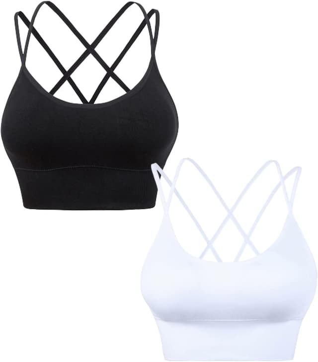 Detalle de HANERDUN Damen Sport-BH für Yoga & Fitness mit Gepolsterten, nahtlosem Design ohne Bügel