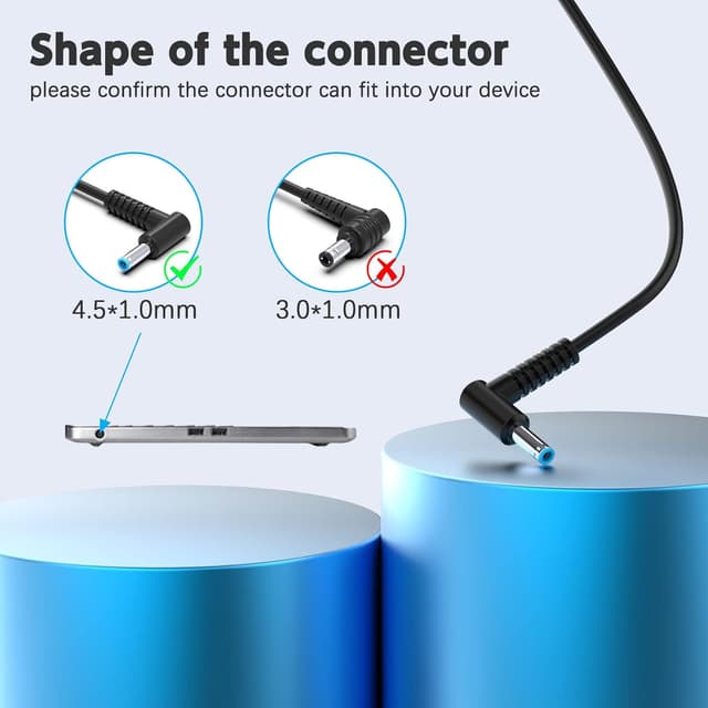 Detalle de 150-W HP Laptop Netzteil 19,5V 7,7A (4,5×3,0 mm, blau) für Omen / Pavilion Gaming / ZBook Studio