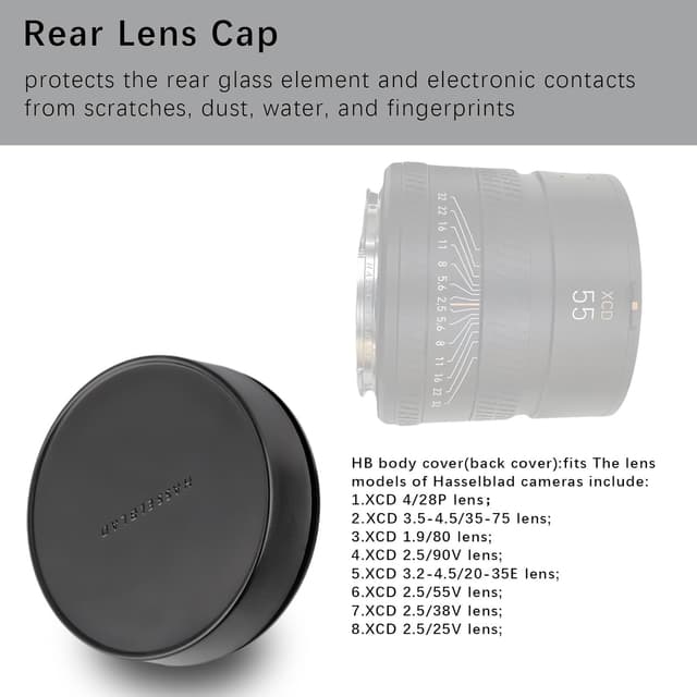 Detalle 2 de AMOTOK Camera Body and Rear Lens Caps for Hasselblad HB V C/CF bodies and lenses