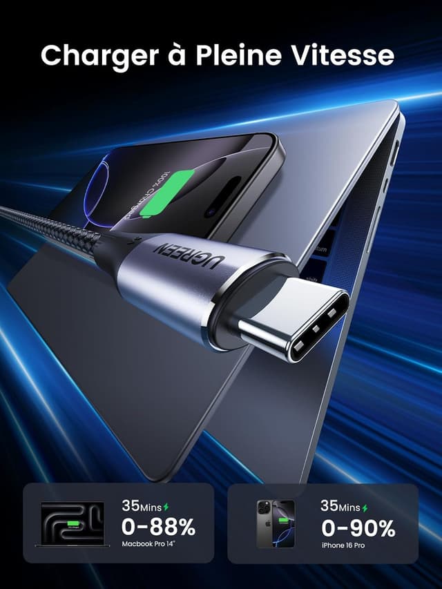 Detalle 2 de Câble UGREEN USB C 240W PD 3.1 ⚡