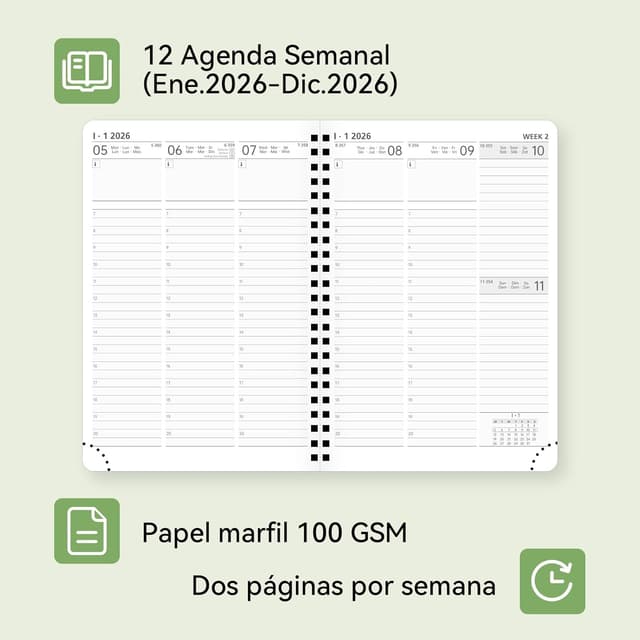 Thumbnail 2 de FEKSINO Agenda 2026 Semana A4 Marrón