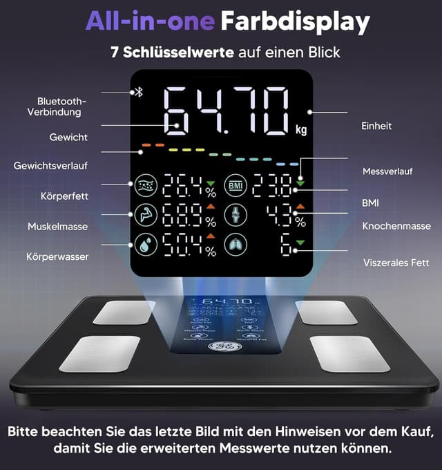 Detalle de GE Körperfettwaage 180 kg ⚖