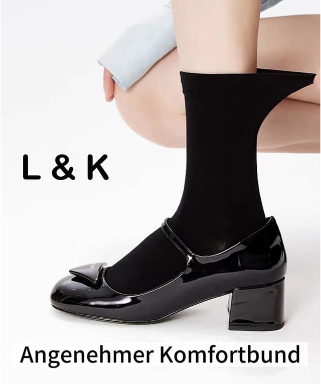 Detalle 2 de L&K-II 6 paia di calzini da tennis da donna a tre quarti in cotone e poliamide