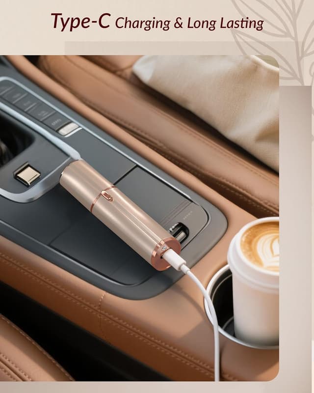 Detalle de bissuuy Rechargeable Facial Hair Remover for Women (Gold) – Upper Lip, Chin & Peach Fuzz