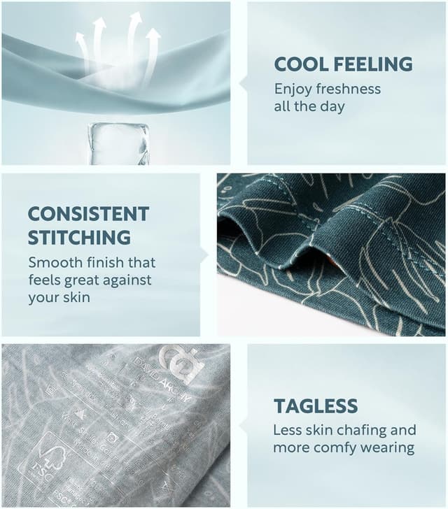 Detalle de DAVID ARCHY boxers homme en rayonne de bambou – confort frais, coupe ample et ceinture ajustable